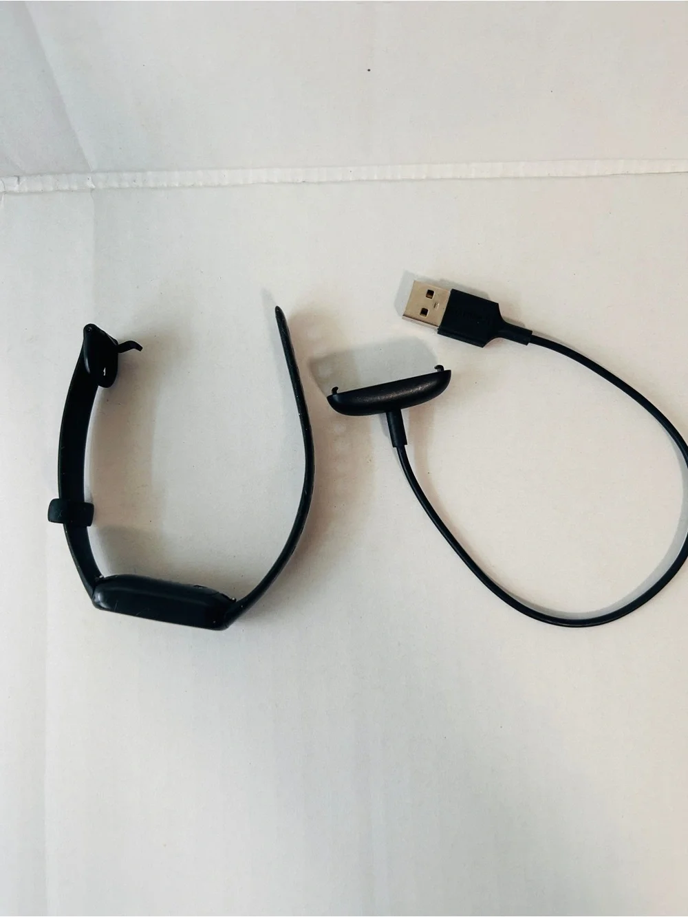 Black Fitness Tracker with USB Charging Cable - Smart Wearable
